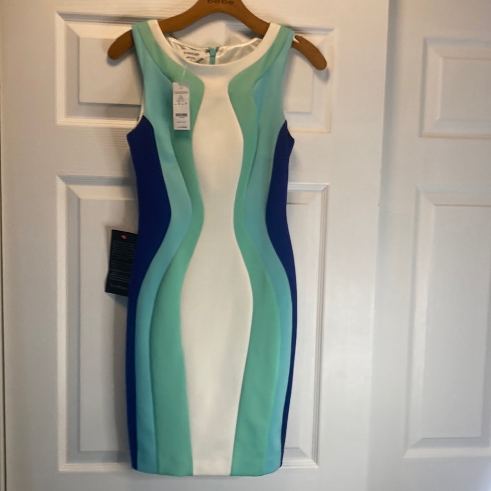 Bebe Scuba Tank Dress, Small, New, Multi Color